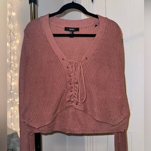 Forever 21 Pink Criss Cross Sweater